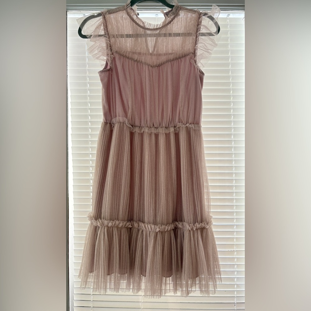 AllSaints Perri Metallic Tulle Mini dress 4